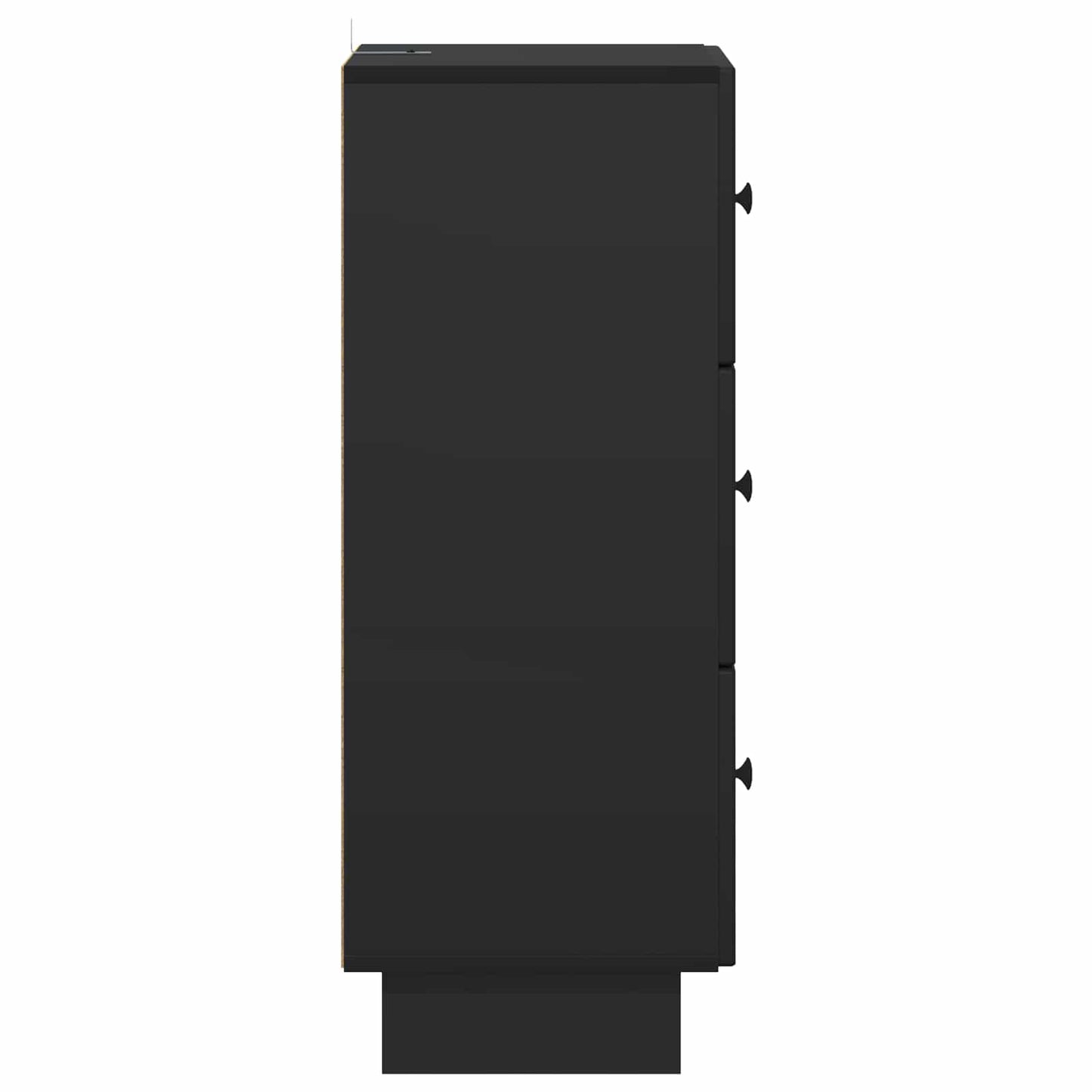 vidaXL Drawer Cabinet Black 33 x 34.5 x 90 cm Engineered Wood