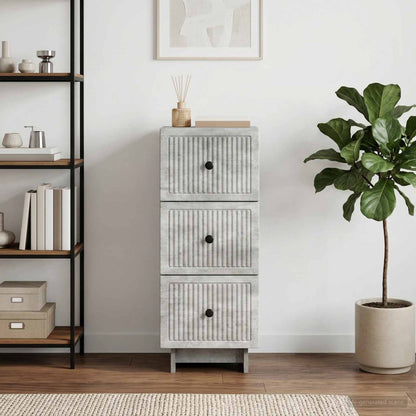 vidaXL Drawer Cabinet Concrete Grey 33 x 34.5 x 90 cm Engineered Wood