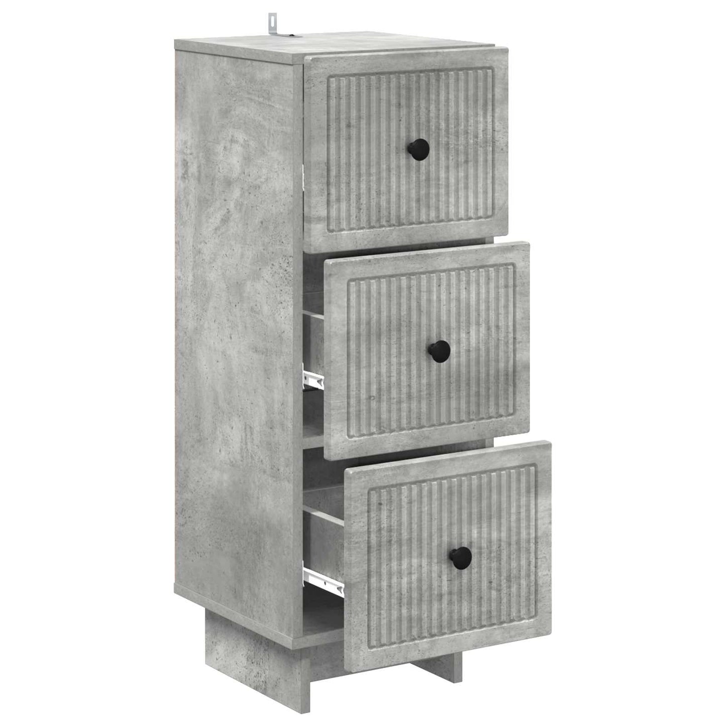 vidaXL Drawer Cabinet Concrete Grey 33 x 34.5 x 90 cm Engineered Wood