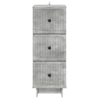 vidaXL Drawer Cabinet Concrete Grey 33 x 34.5 x 90 cm Engineered Wood