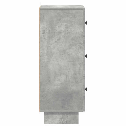 vidaXL Drawer Cabinet Concrete Grey 33 x 34.5 x 90 cm Engineered Wood