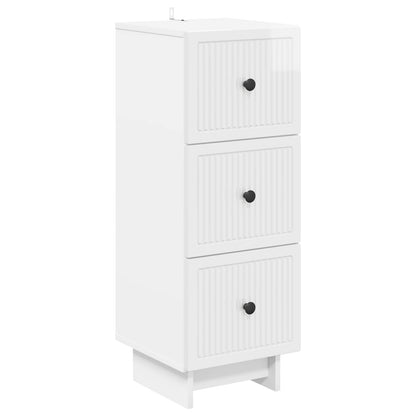 vidaXL Drawer Cabinet High Gloss White 33 x 34.5 x 90 cm