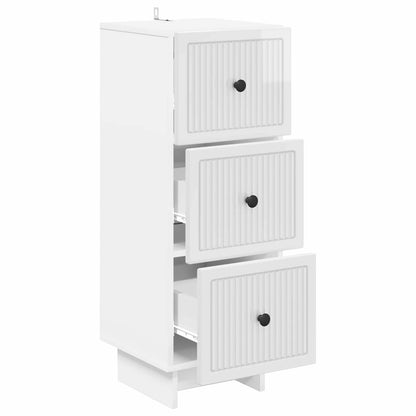 vidaXL Drawer Cabinet High Gloss White 33 x 34.5 x 90 cm