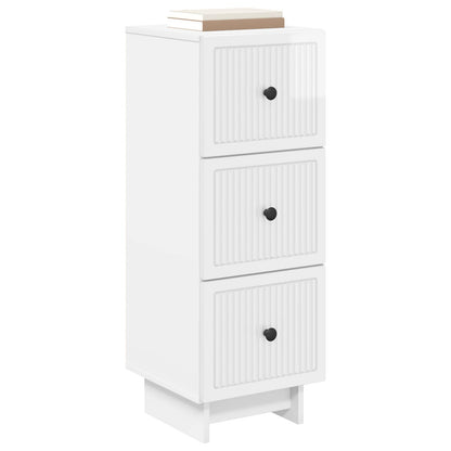 vidaXL Drawer Cabinet High Gloss White 33 x 34.5 x 90 cm
