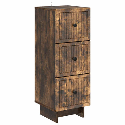 vidaXL Drawer Cabinet Smoked Oak 33 x 34.5 x 90 cm Engineered Wood