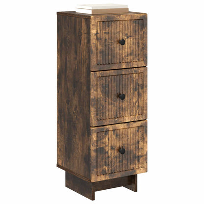 vidaXL Drawer Cabinet Smoked Oak 33 x 34.5 x 90 cm Engineered Wood