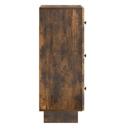 vidaXL Drawer Cabinet Smoked Oak 33 x 34.5 x 90 cm Engineered Wood