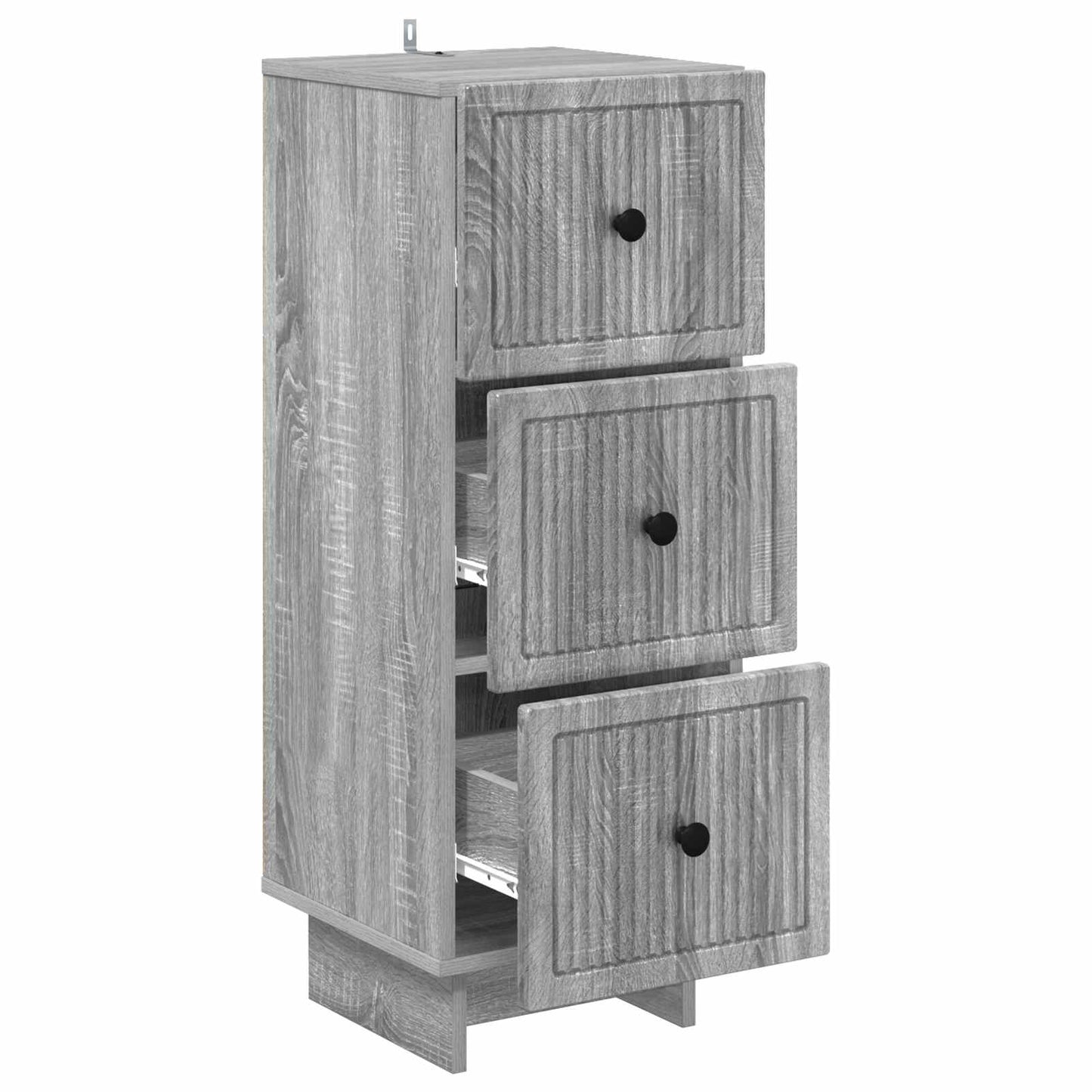vidaXL Drawer Cabinet Grey Sonoma 33 x 34.5 x 90 cm Engineered Wood