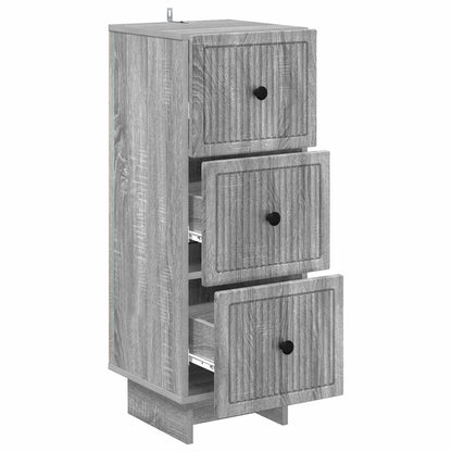 vidaXL Drawer Cabinet Grey Sonoma 33 x 34.5 x 90 cm Engineered Wood