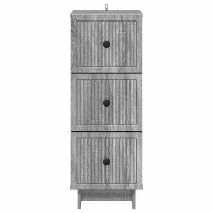vidaXL Drawer Cabinet Grey Sonoma 33 x 34.5 x 90 cm Engineered Wood