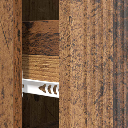 vidaXL Drawer Cabinet Old Wood 33 x 34.5 x 90 cm Engineered Wood