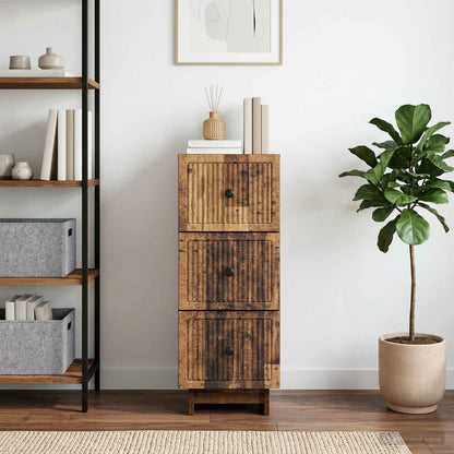 vidaXL Drawer Cabinet Old Wood 33 x 34.5 x 90 cm Engineered Wood