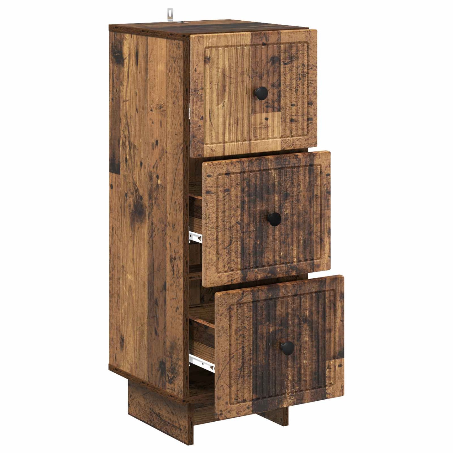 vidaXL Drawer Cabinet Old Wood 33 x 34.5 x 90 cm Engineered Wood