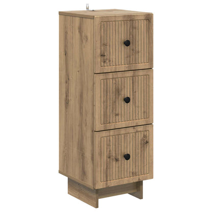 vidaXL Drawer Cabinet 33 x 34.5 x 90 cm Engineered Wood Artisan Oak
