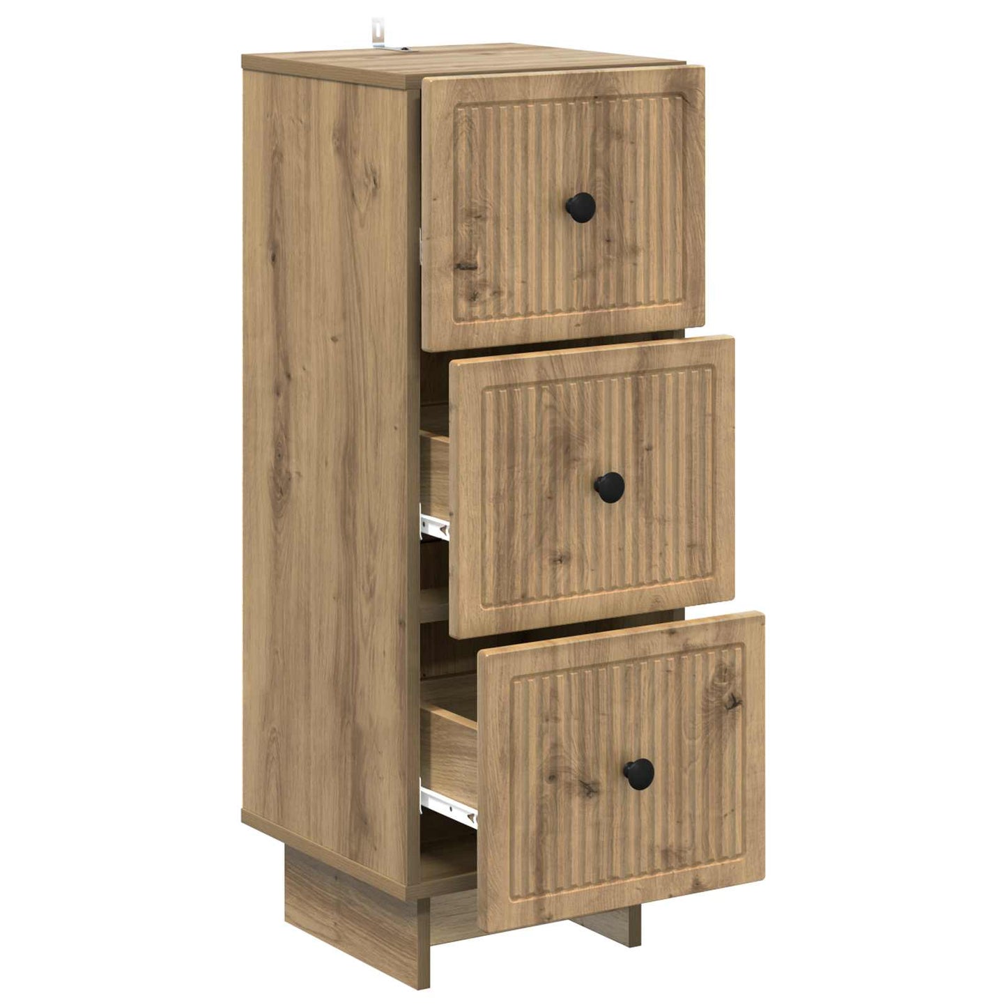 vidaXL Drawer Cabinet 33 x 34.5 x 90 cm Engineered Wood Artisan Oak