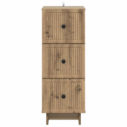 vidaXL Drawer Cabinet 33 x 34.5 x 90 cm Engineered Wood Artisan Oak