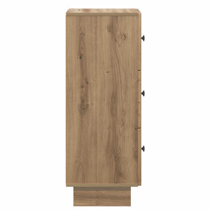 vidaXL Drawer Cabinet 33 x 34.5 x 90 cm Engineered Wood Artisan Oak