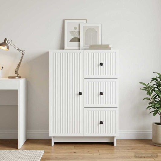 vidaXL Sideboard White 66 x 34.5 x 90 cm Engineered Wood
