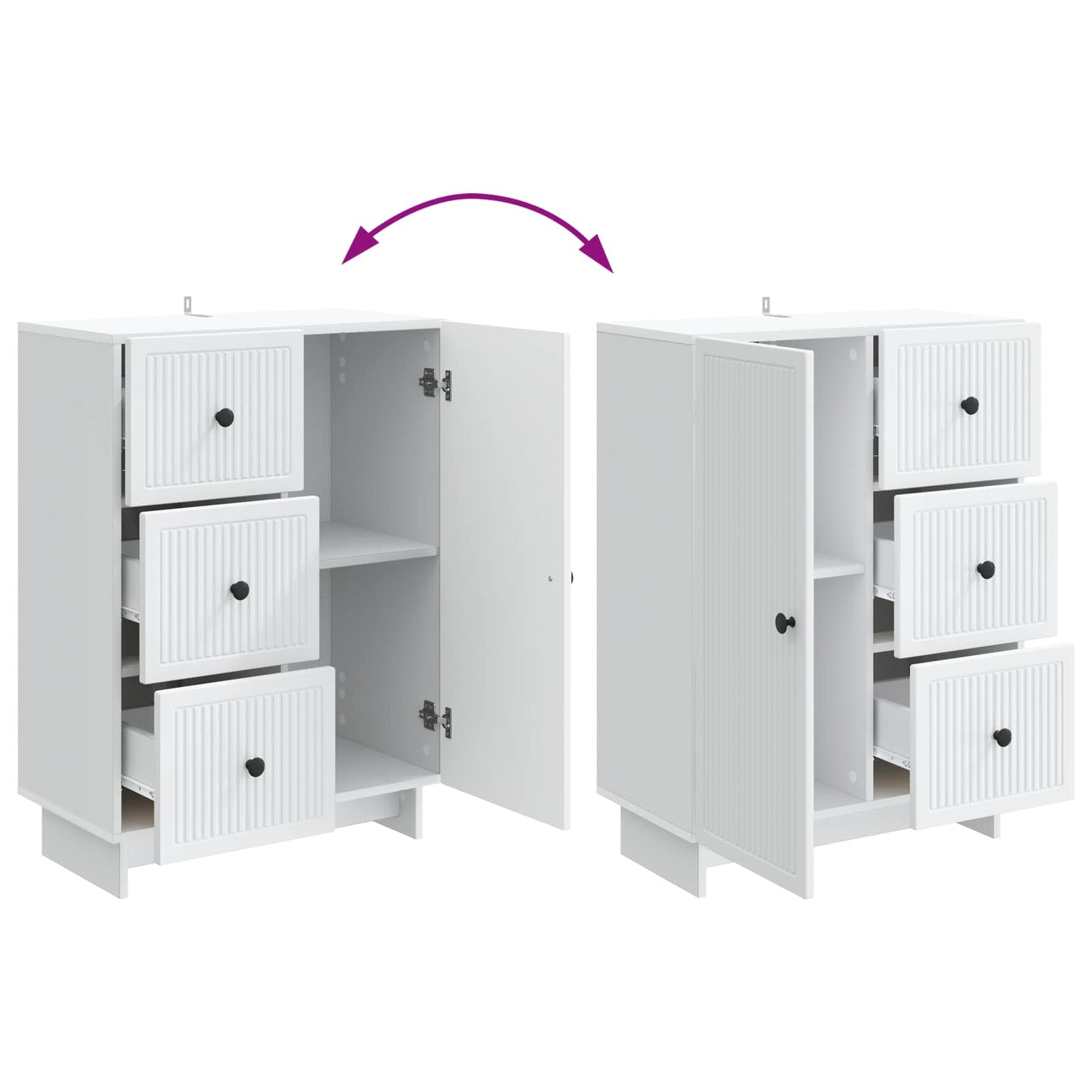 vidaXL Sideboard White 66 x 34.5 x 90 cm Engineered Wood