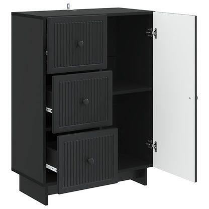 vidaXL Sideboard with Drawer Black 66 x 34.5 x 90 cm Engineered Wood