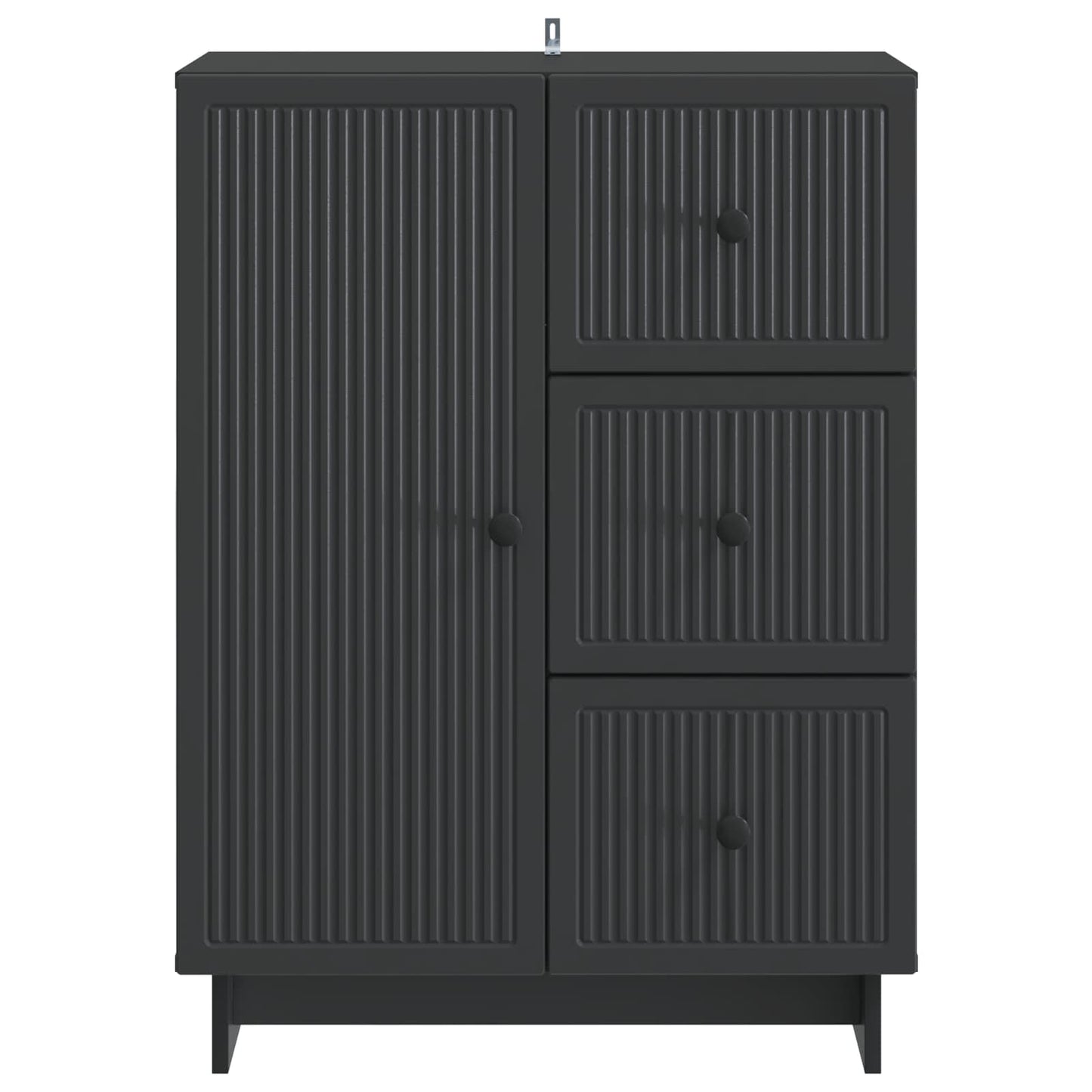 vidaXL Sideboard with Drawer Black 66 x 34.5 x 90 cm Engineered Wood