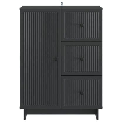 vidaXL Sideboard with Drawer Black 66 x 34.5 x 90 cm Engineered Wood