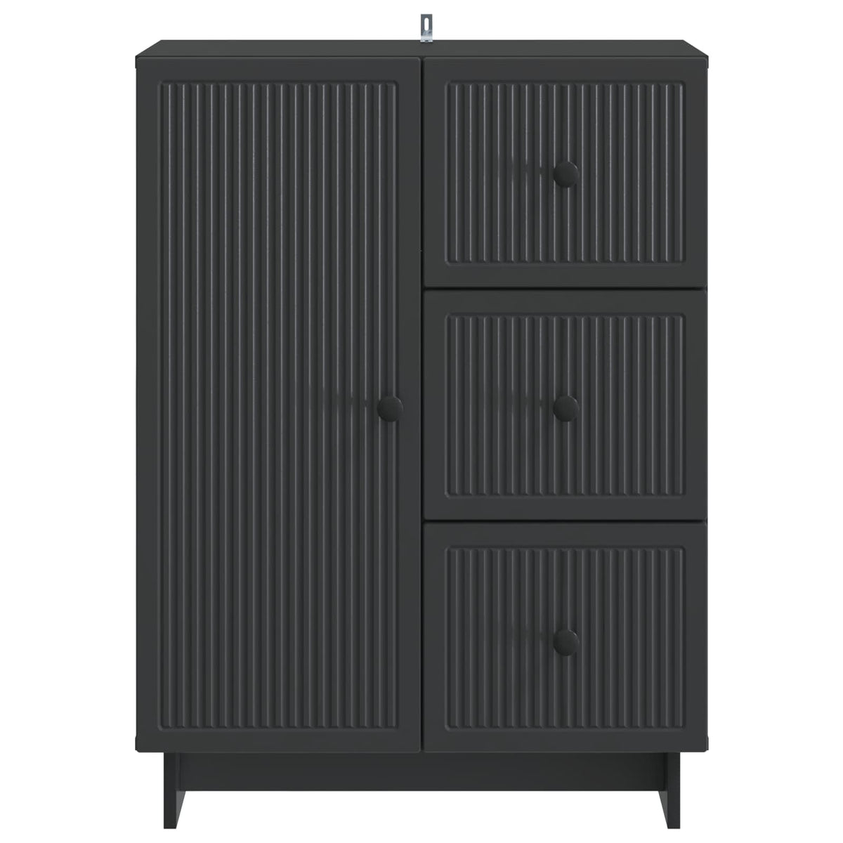 vidaXL Sideboard with Drawer Black 66 x 34.5 x 90 cm Engineered Wood