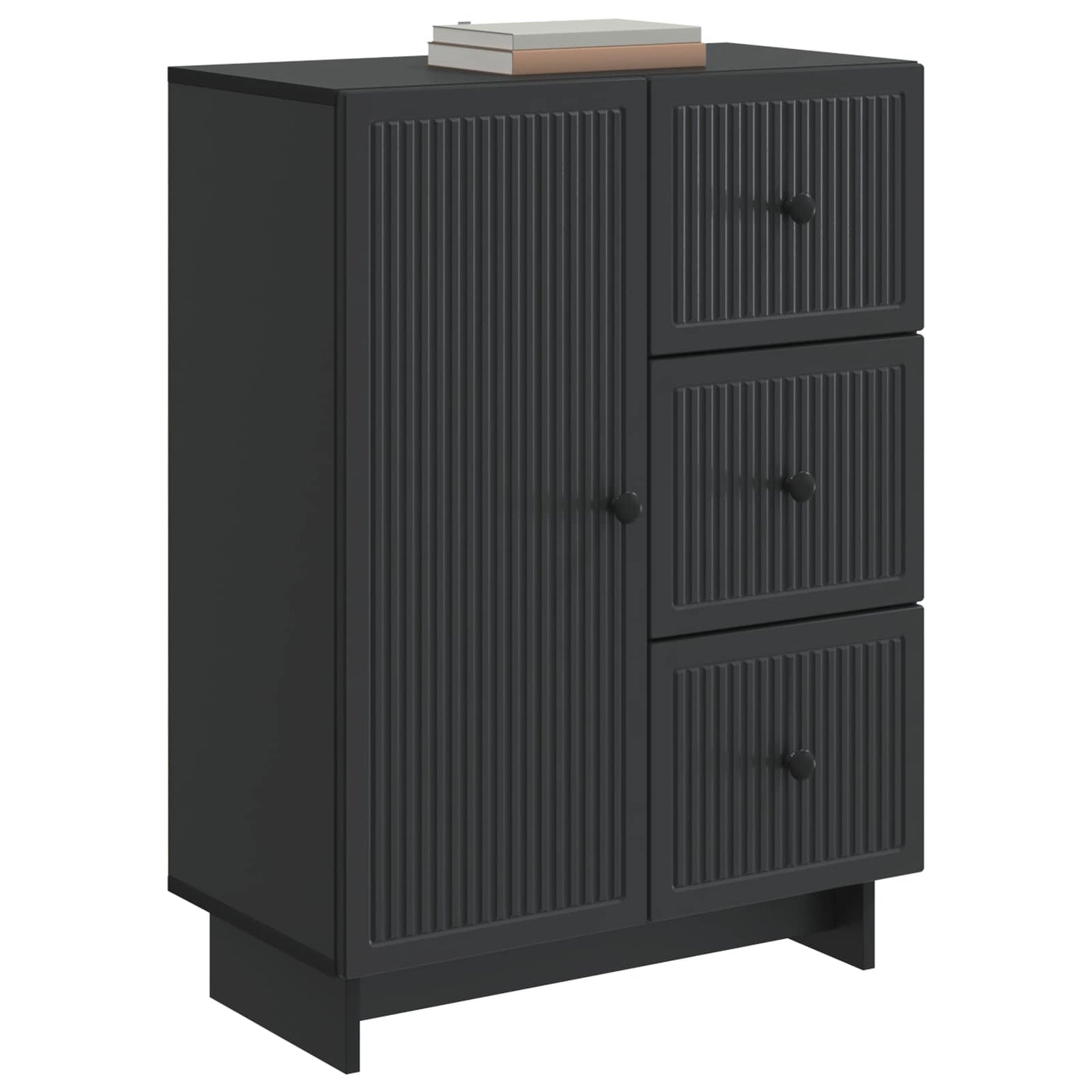 vidaXL Sideboard with Drawer Black 66 x 34.5 x 90 cm Engineered Wood