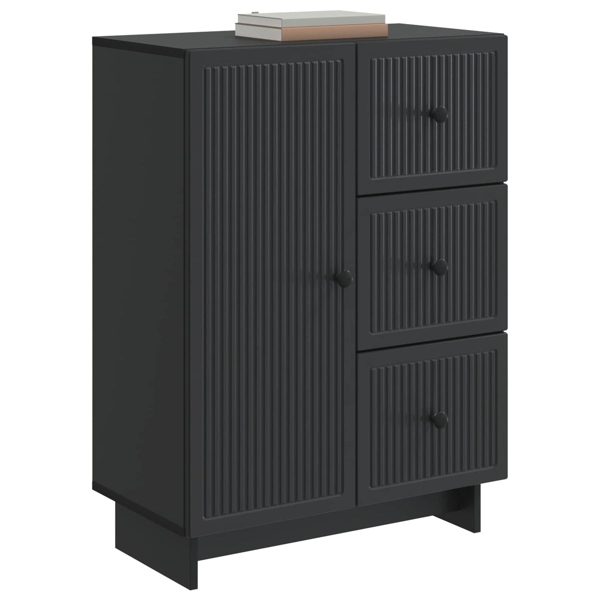 vidaXL Sideboard with Drawer Black 66 x 34.5 x 90 cm Engineered Wood