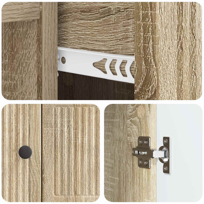 vidaXL Sideboard Sonoma Oak 66 x 34.5 x 90 cm Engineered Wood
