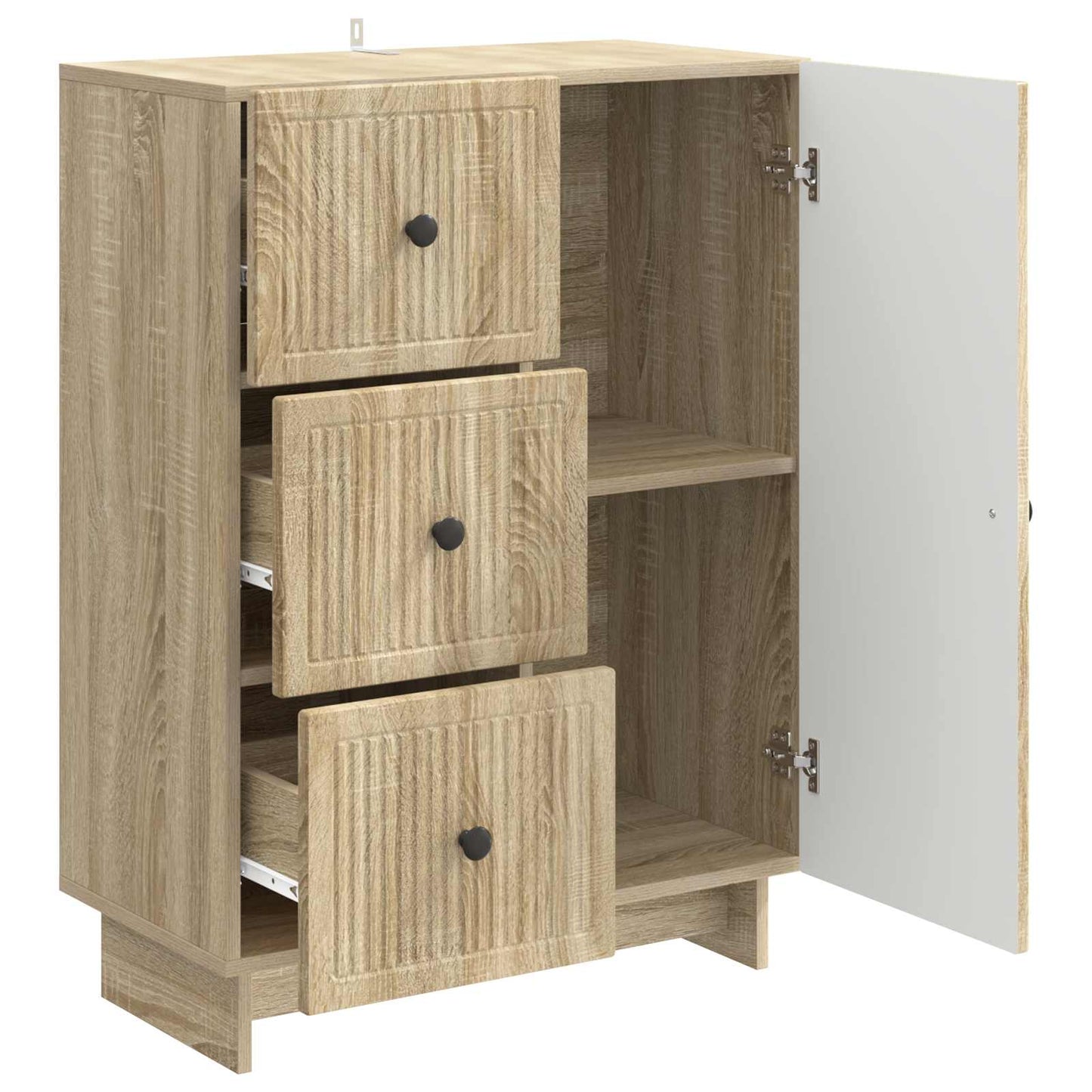 vidaXL Sideboard Sonoma Oak 66 x 34.5 x 90 cm Engineered Wood
