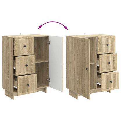 vidaXL Sideboard Sonoma Oak 66 x 34.5 x 90 cm Engineered Wood