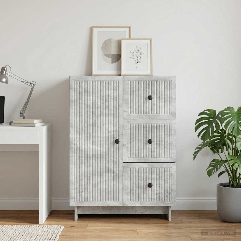 vidaXL Sideboard Concrete Grey 66 x 34.5 x 90 cm Engineered Wood