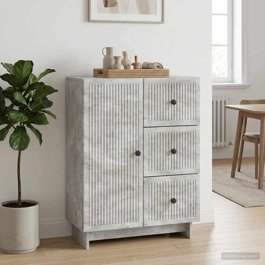 vidaXL Sideboard Concrete Grey 66 x 34.5 x 90 cm Engineered Wood