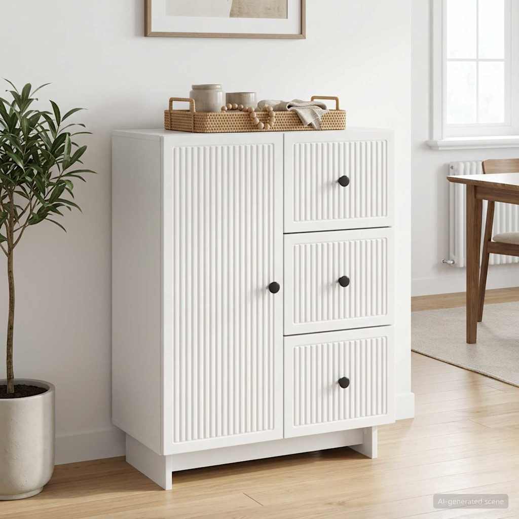 vidaXL Sideboard High Gloss White 66 x 34.5 x 90 cm Engineered Wood