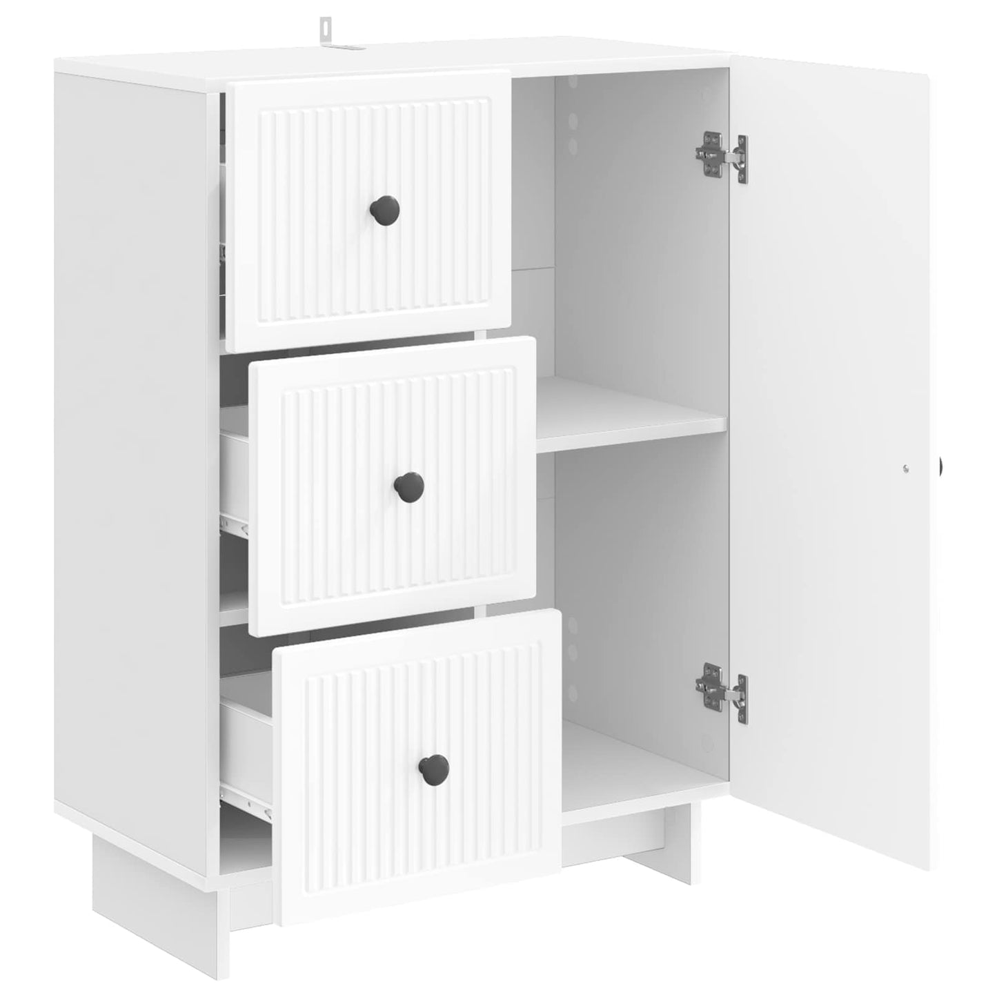 vidaXL Sideboard High Gloss White 66 x 34.5 x 90 cm Engineered Wood