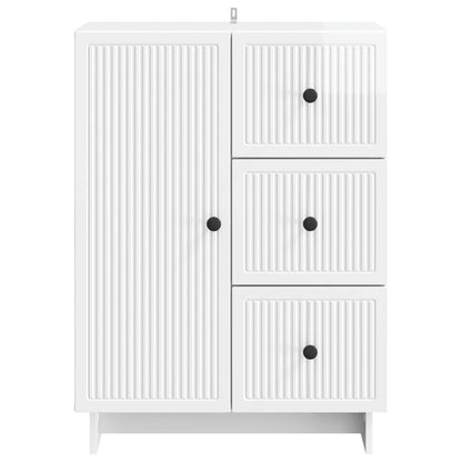 vidaXL Sideboard High Gloss White 66 x 34.5 x 90 cm Engineered Wood