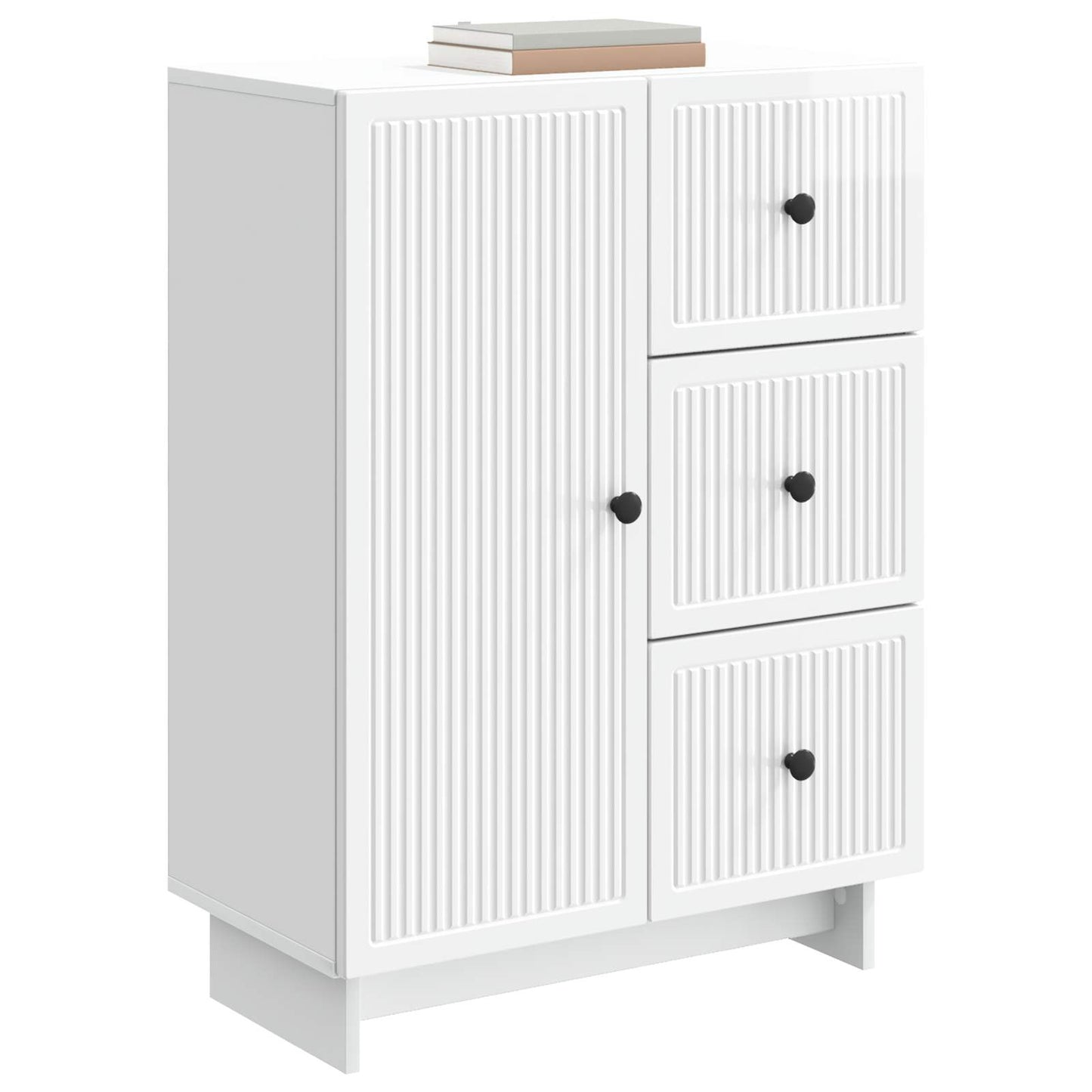 vidaXL Sideboard High Gloss White 66 x 34.5 x 90 cm Engineered Wood