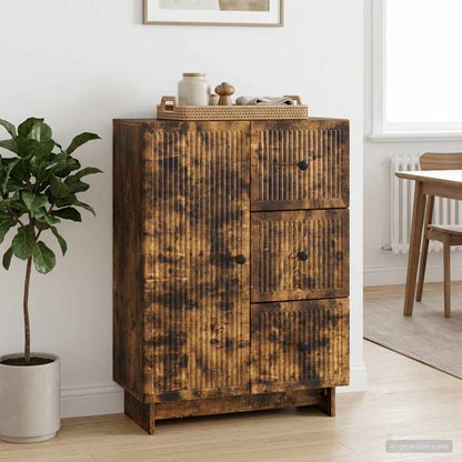 vidaXL Sideboard Smoked Oak 66 x 34.5 x 90 cm Engineered Wood