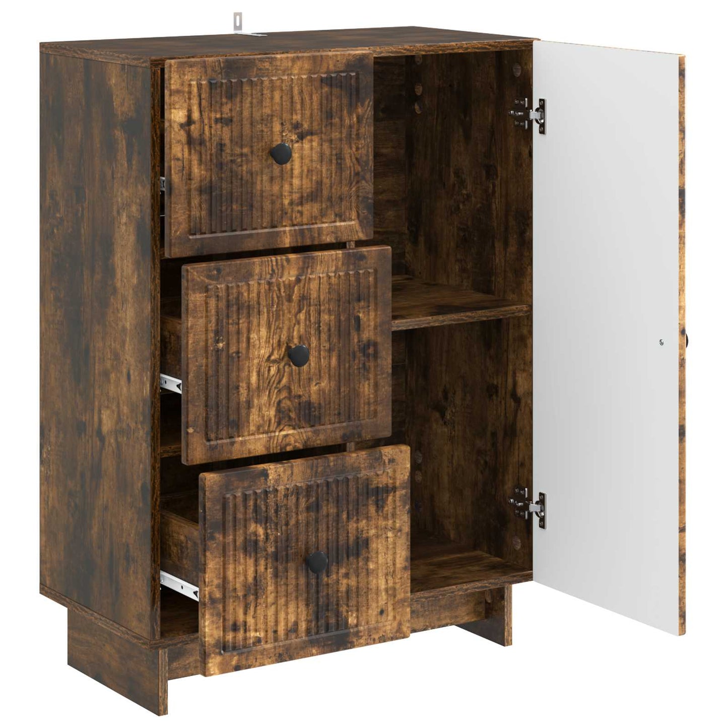 vidaXL Sideboard Smoked Oak 66 x 34.5 x 90 cm Engineered Wood