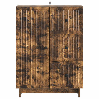 vidaXL Sideboard Smoked Oak 66 x 34.5 x 90 cm Engineered Wood