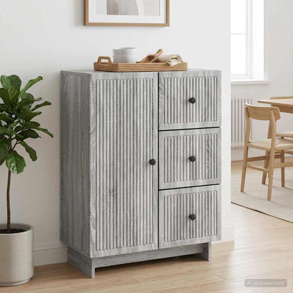 vidaXL Sideboard Grey Sonoma 66 x 34.5 x 90 cm Engineered Wood