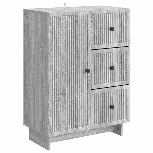 vidaXL Sideboard Grey Sonoma 66 x 34.5 x 90 cm Engineered Wood