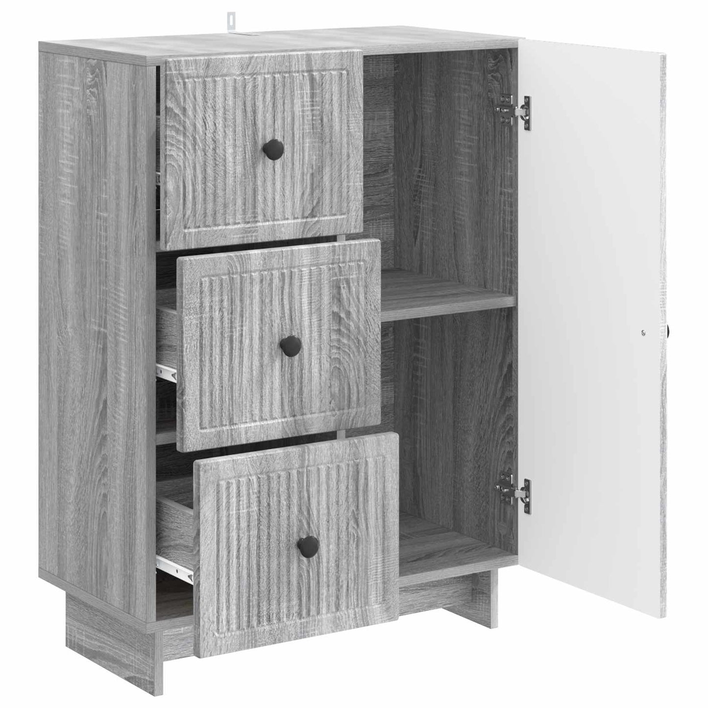 vidaXL Sideboard Grey Sonoma 66 x 34.5 x 90 cm Engineered Wood