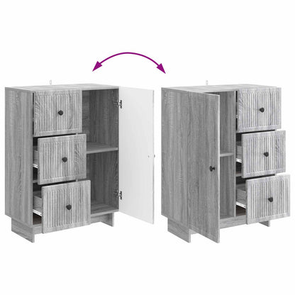 vidaXL Sideboard Grey Sonoma 66 x 34.5 x 90 cm Engineered Wood