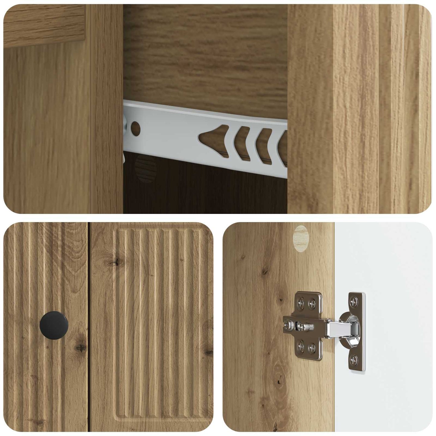 vidaXL Sideboard Artisan Oak 66 x 34.5 x 90 cm Engineered Wood