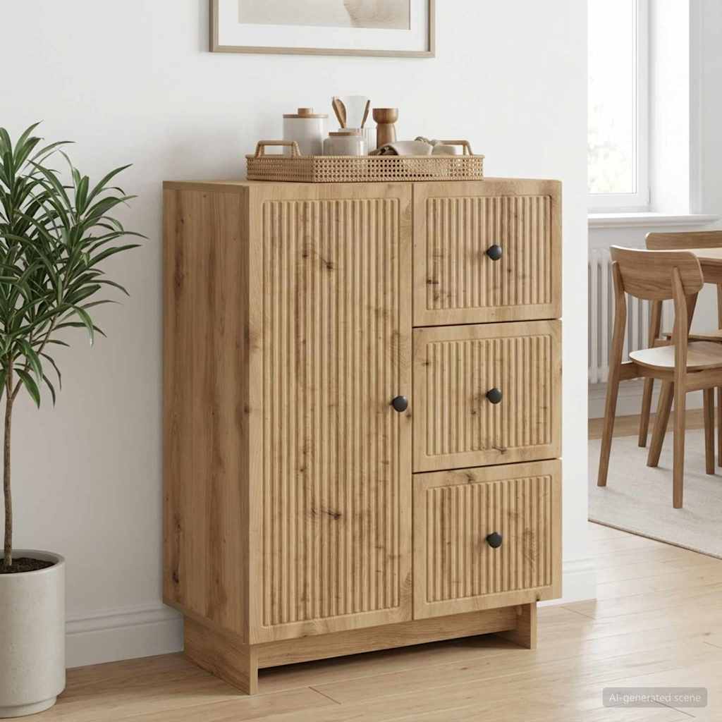 vidaXL Sideboard Artisan Oak 66 x 34.5 x 90 cm Engineered Wood