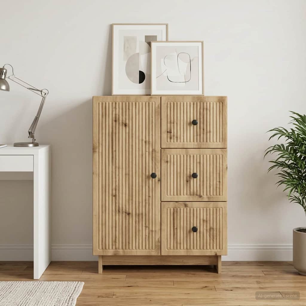 vidaXL Sideboard Artisan Oak 66 x 34.5 x 90 cm Engineered Wood