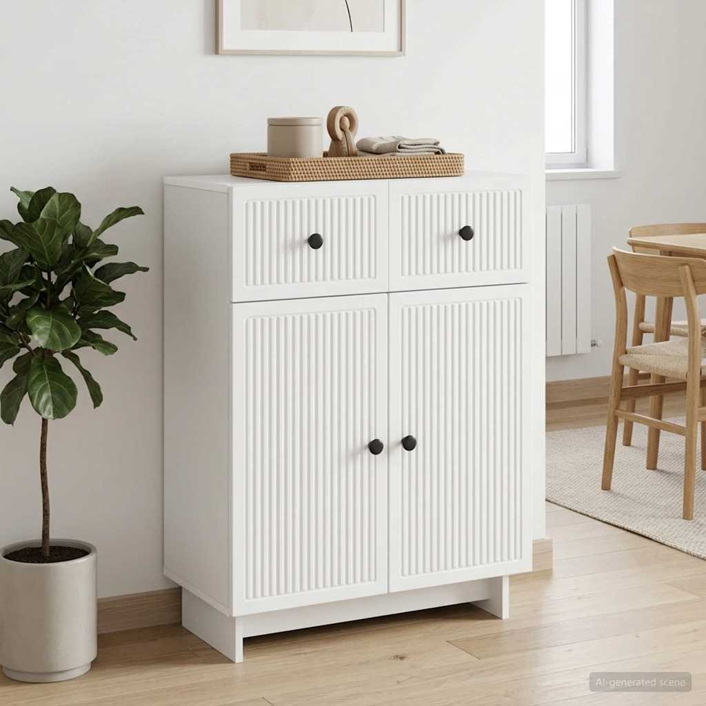 vidaXL Sideboard with Drawer White 66 x 34.5 x 90 cm Engineered Wood