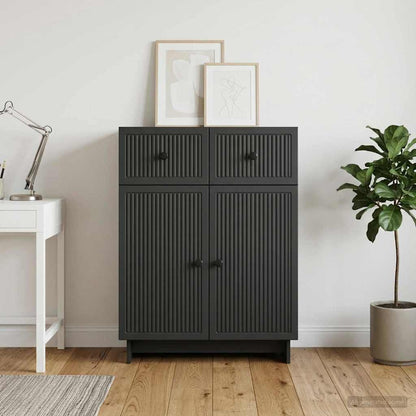 vidaXL Sideboard with Drawer Black 66 x 34.5 x 90 cm Engineered Wood